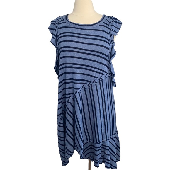 FREE PEOPLE Read Between The Lines Tunic Dress in Deep Sea Combo SZ M NEW!!! - Picture 5 of 9